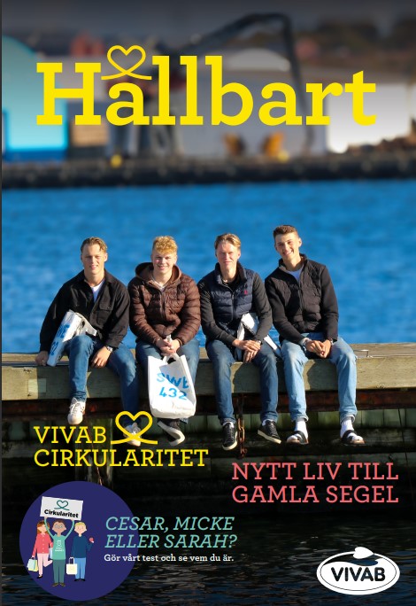 Omslaget till Hållbart med fyra killar sittande på kajkanten